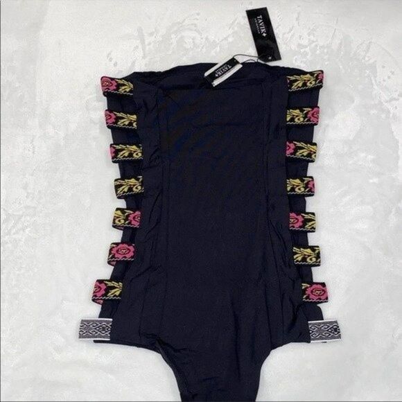 Tavik Womens Size Medium Aimee Strapless One Piece Swimsuit Black - Picture 6 of 7